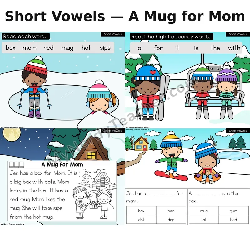 Short Vowels Decodable Reader (Digital) — Winter: A Mug for Mom