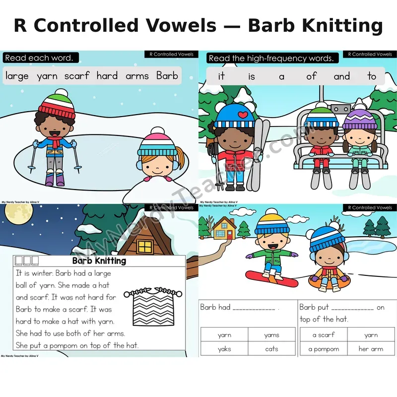 R-Controlled Vowels Decodable Reader (Digital) — Winter: Barb Knitting