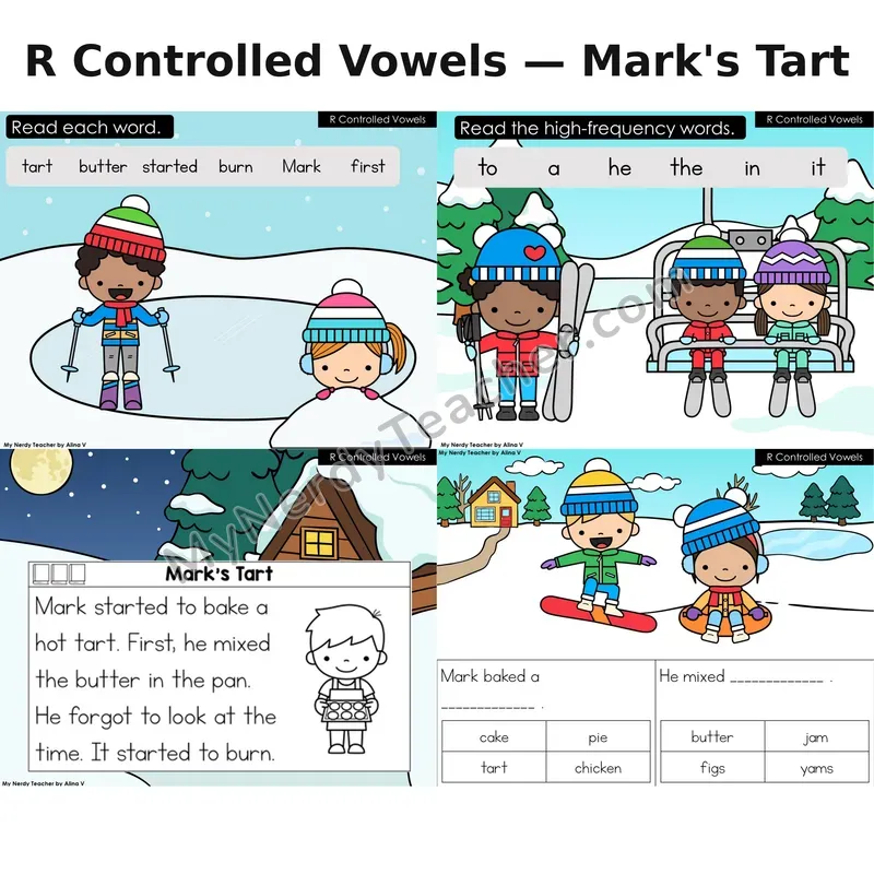 R-Controlled Vowels Decodable Reader (Digital) — Winter: Mark's Tart