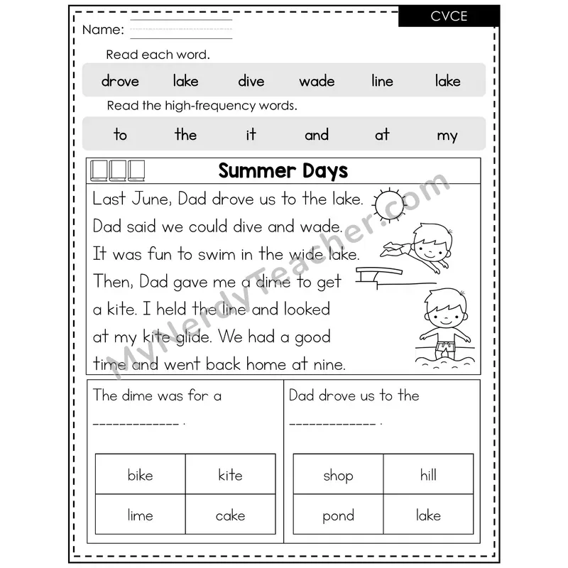CVCe Silent E Decodable Reader — Summer: Summer Days