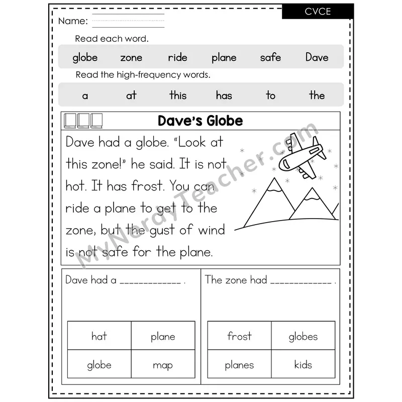 CVCe Silent E Decodable Reader — Winter: Dave's Globe