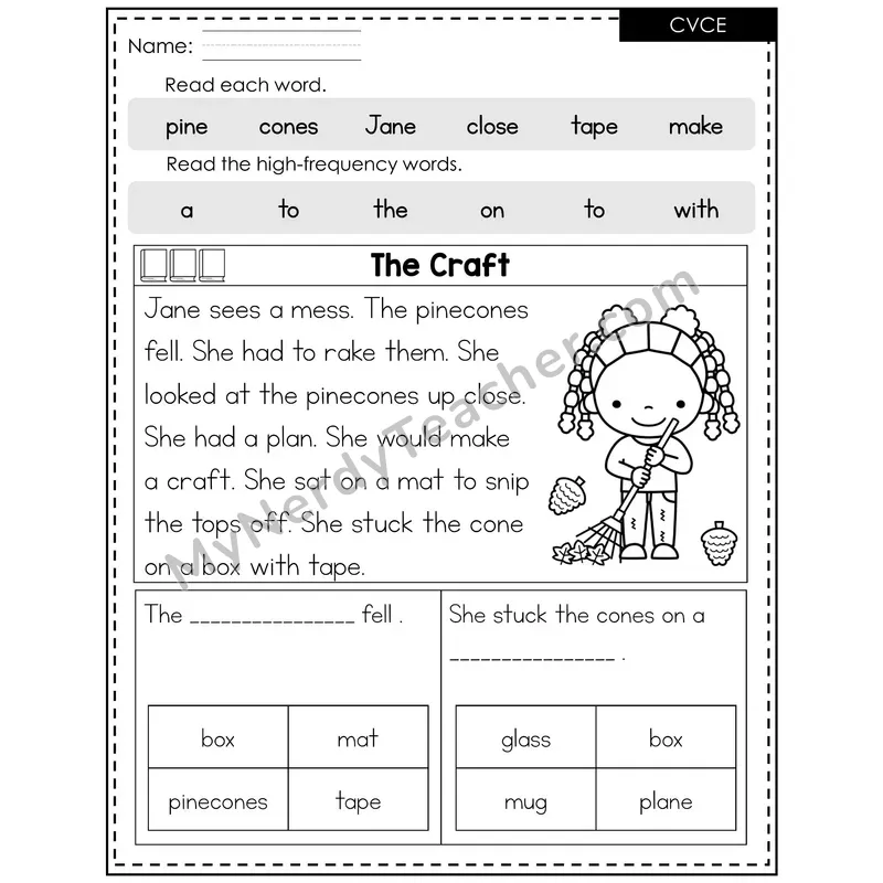 CVCe Silent E Decodable Reader (Editable) — Fall: The Craft