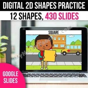 Digital 2D Shapes Practice — Google Slides Activity (12 Shapes, 430 Slides)