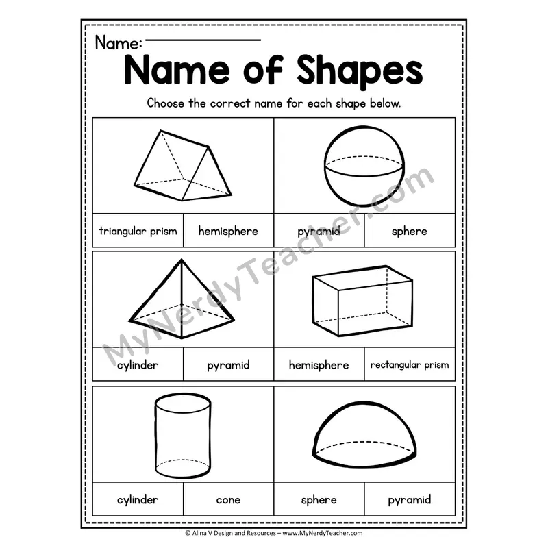 Tracing Shapes Worksheet — Cylinder Animal Picture Tracing