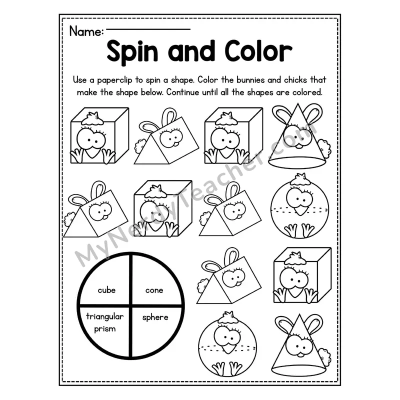 3D Shape Sort Worksheet — Trace, Cut, and Sort Cylinders