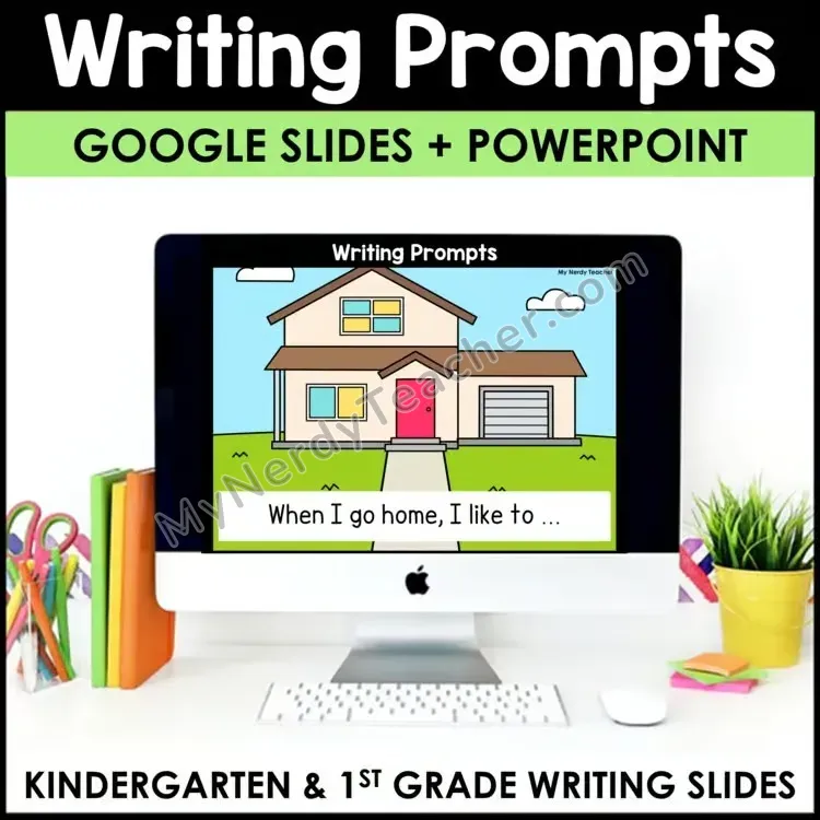 Kindergarten Writing Prompts — Sentence Starters (Editable PPT)