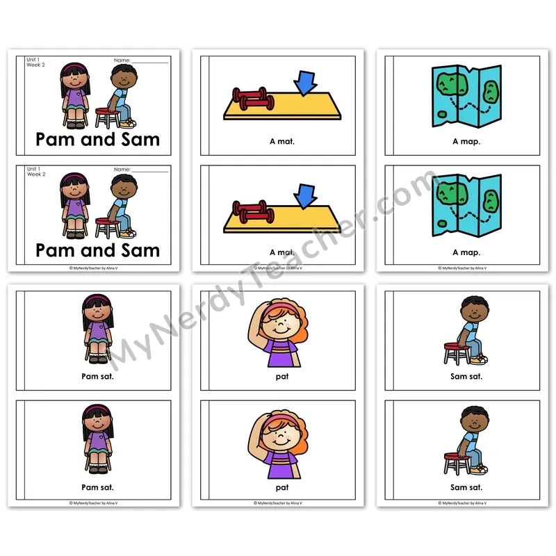 Decodable Readers — Printable Pam and Sam CVC Short Vowel Stories