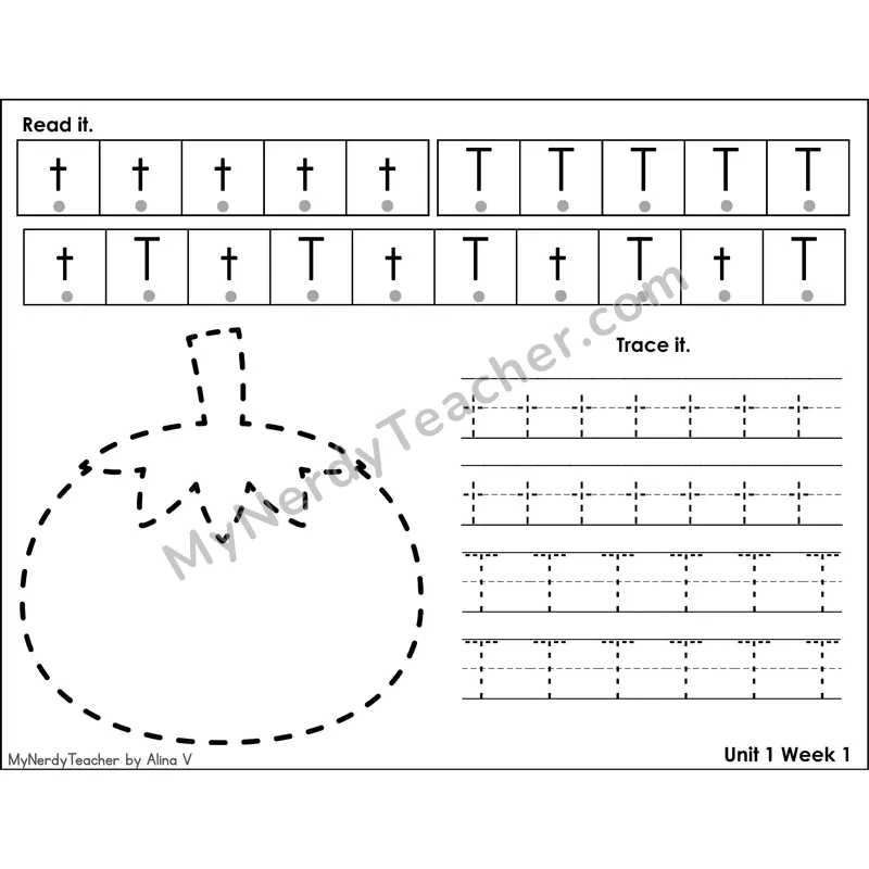 Letter B Tracing Activity — Read It Trace It Worksheet with Picture