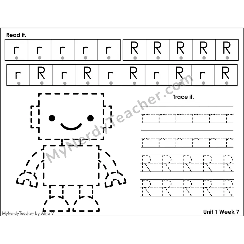Letter P Tracing Activity — Read It Trace It Worksheet with Picture