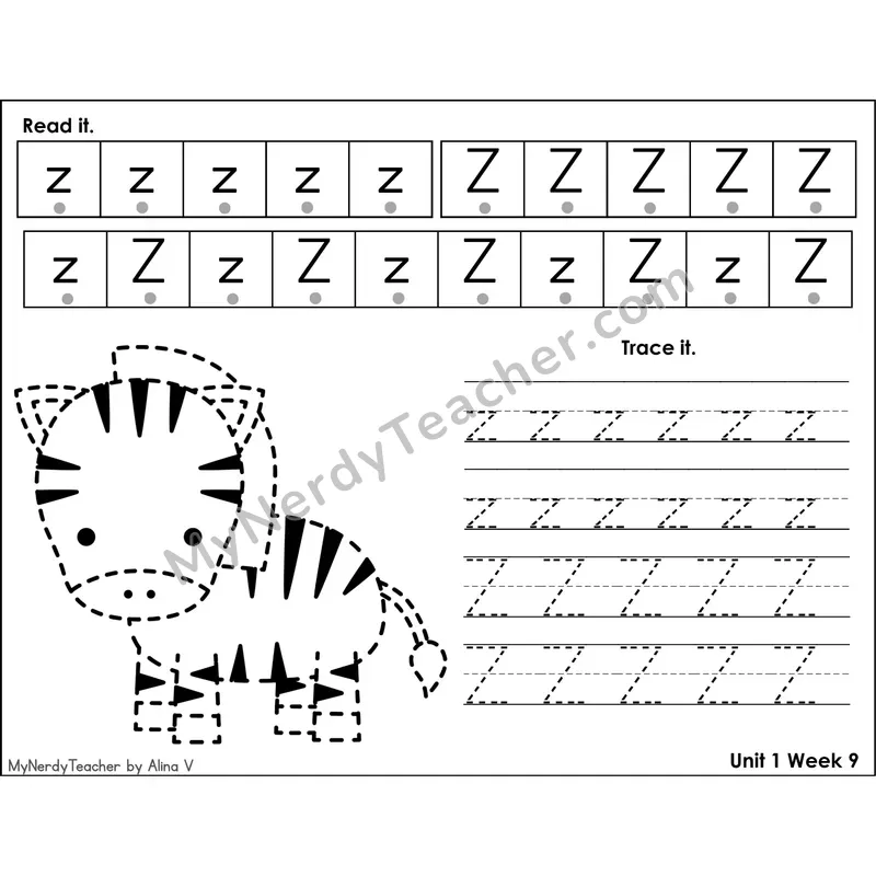 Letter V Tracing Activity — Read It Trace It Worksheet with Picture