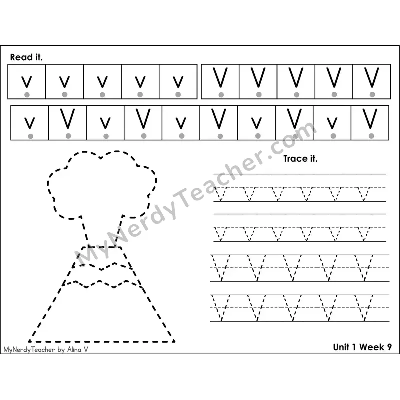 Letter U Tracing Activity — Read It Trace It Worksheet with Picture