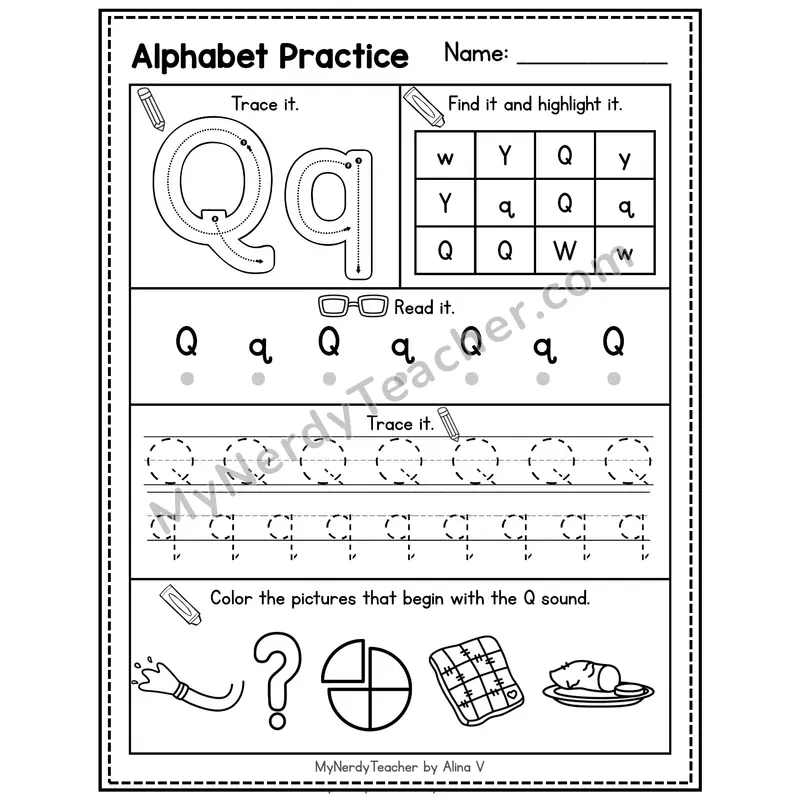 Letter Y Alphabet Practice Worksheet — Trace Find Read and Beginning Sounds