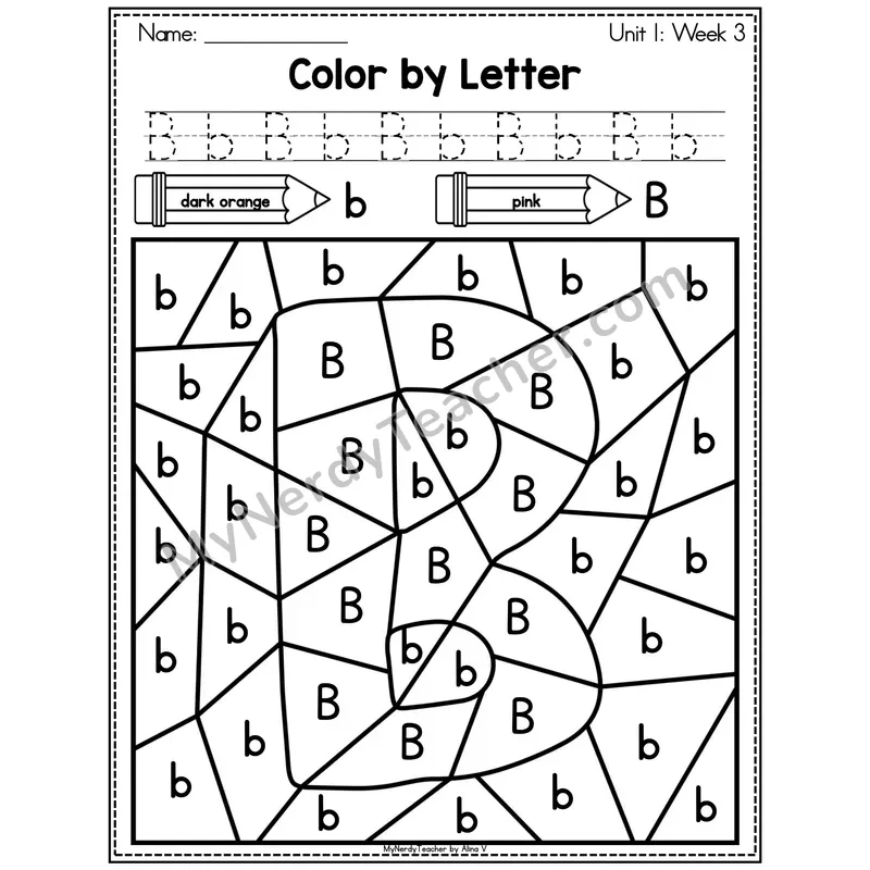 Letter F Color by Code Worksheet — Uppercase and Lowercase Letter Recognition