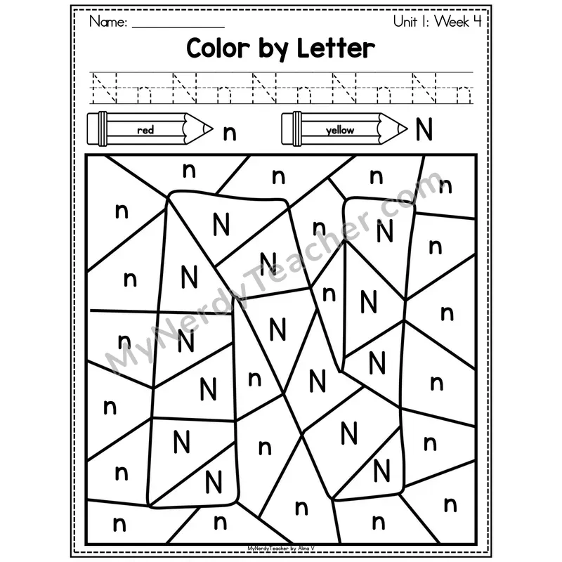 Letter I Color by Code Worksheet — Uppercase and Lowercase Letter Recognition