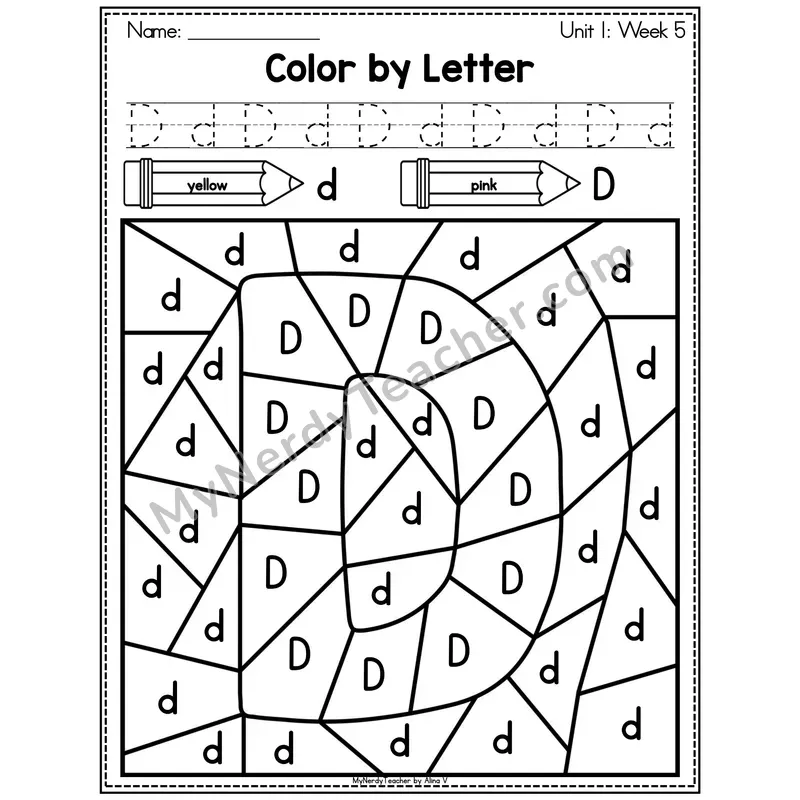 Letter L Color by Code Worksheet — Uppercase and Lowercase Letter Recognition