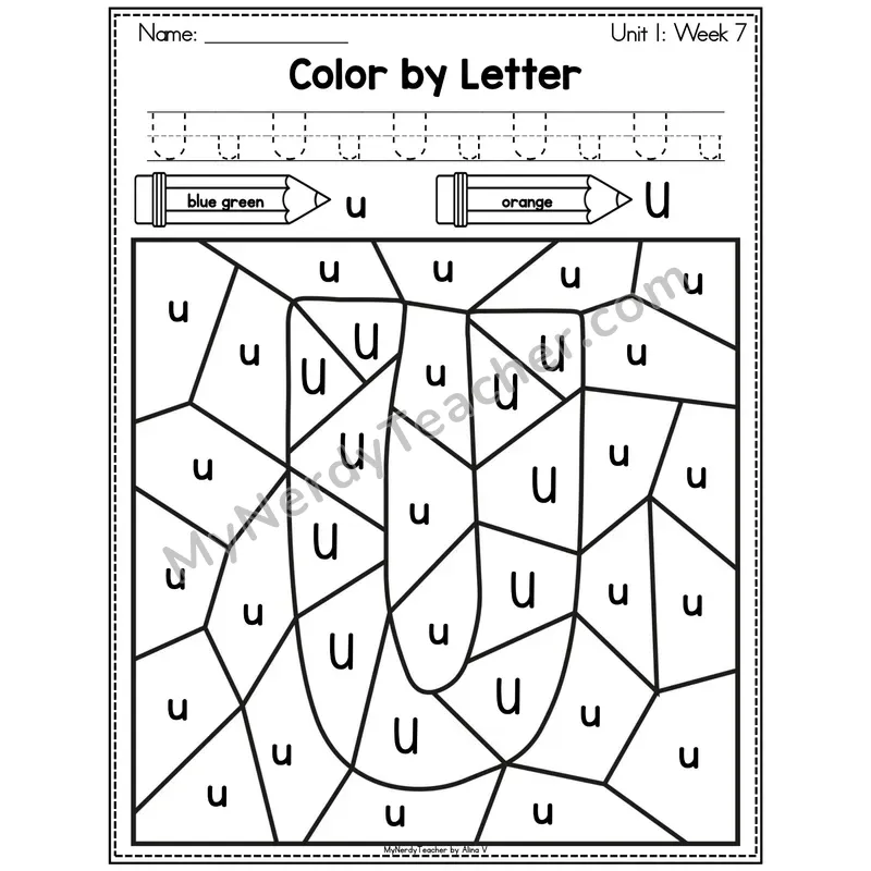 Letter Q Color by Code Worksheet — Uppercase and Lowercase Letter Recognition