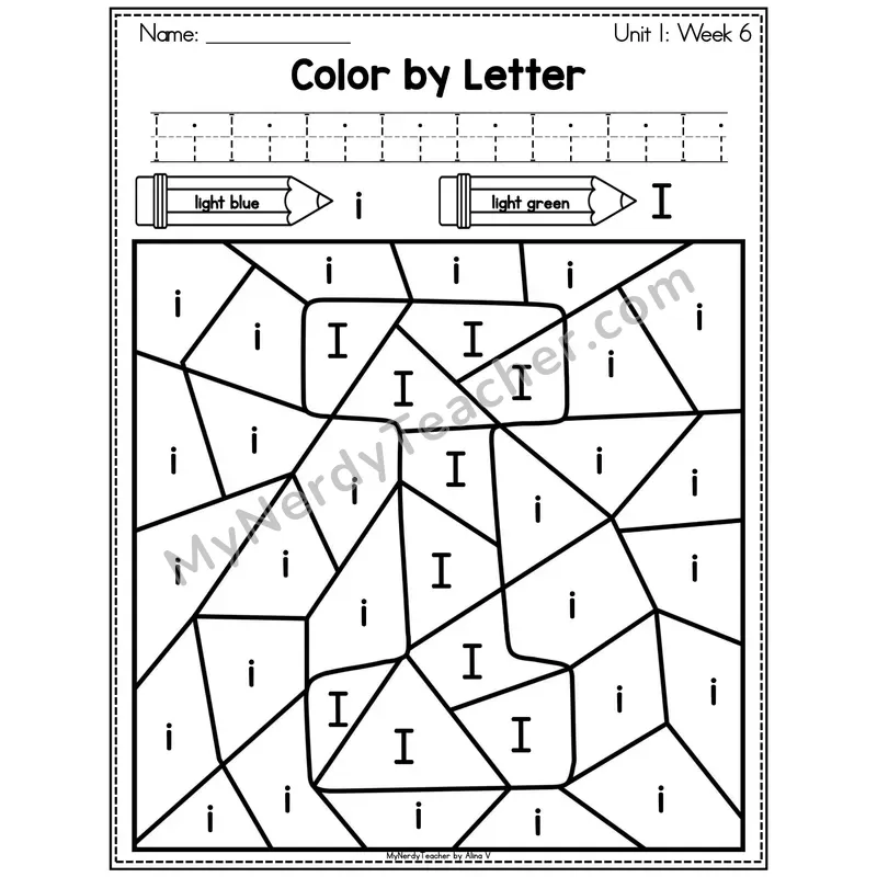 Letter N Color by Code Worksheet — Uppercase and Lowercase Letter Recognition