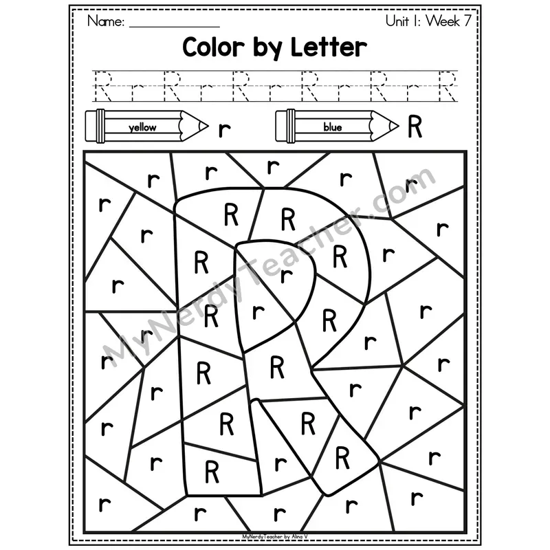 Letter P Color by Code Worksheet — Uppercase and Lowercase Letter Recognition