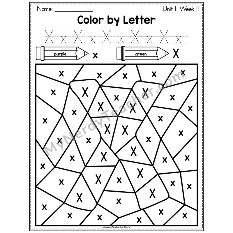 Letter Z Color by Code Worksheet — Uppercase and Lowercase Letter Recognition