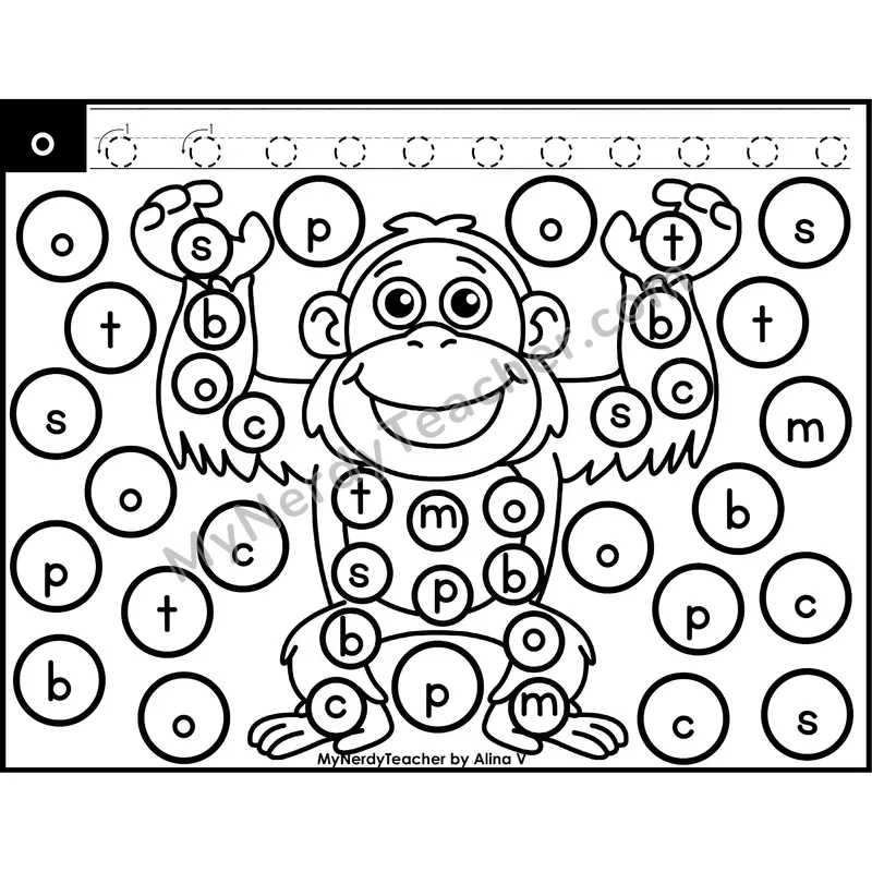 Lowercase Letter o Dab a Dot Worksheet — Letter Recognition Center