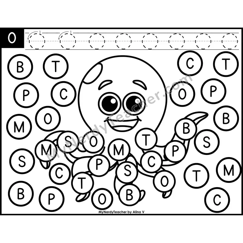 Uppercase Letter O Dab a Dot Worksheet — Capital Letter Recognition Center