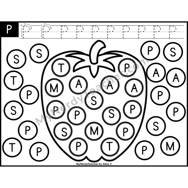 Uppercase Letter P Dab a Dot Worksheet — Capital Letter Recognition Center