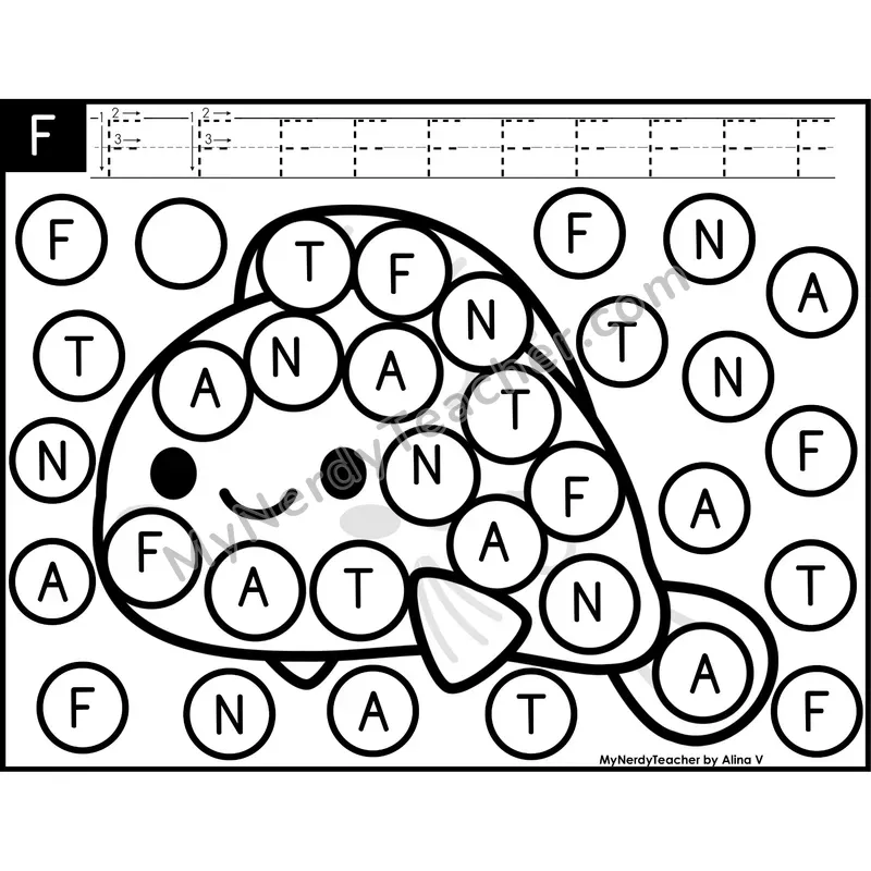Uppercase Letter F Dab a Dot Worksheet — Capital Letter Recognition Center