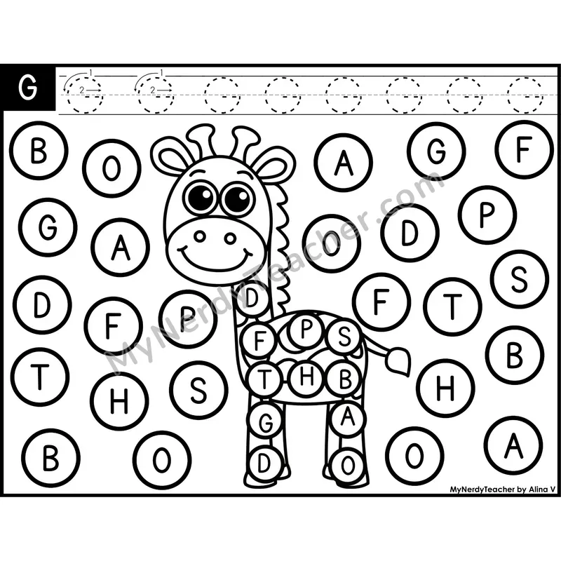 Uppercase Letter G Dab a Dot Worksheet — Capital Letter Recognition Center