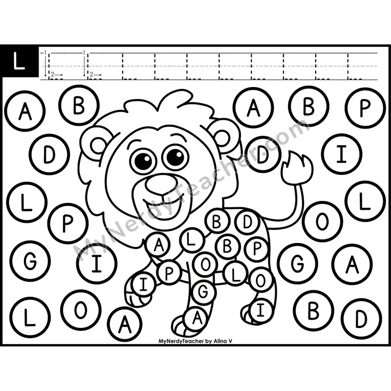 Uppercase Letter L Dab a Dot Worksheet — Capital Letter Recognition Center