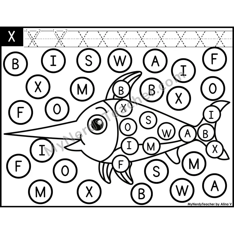 Uppercase Letter X Dab a Dot Worksheet — Capital Letter Recognition Center
