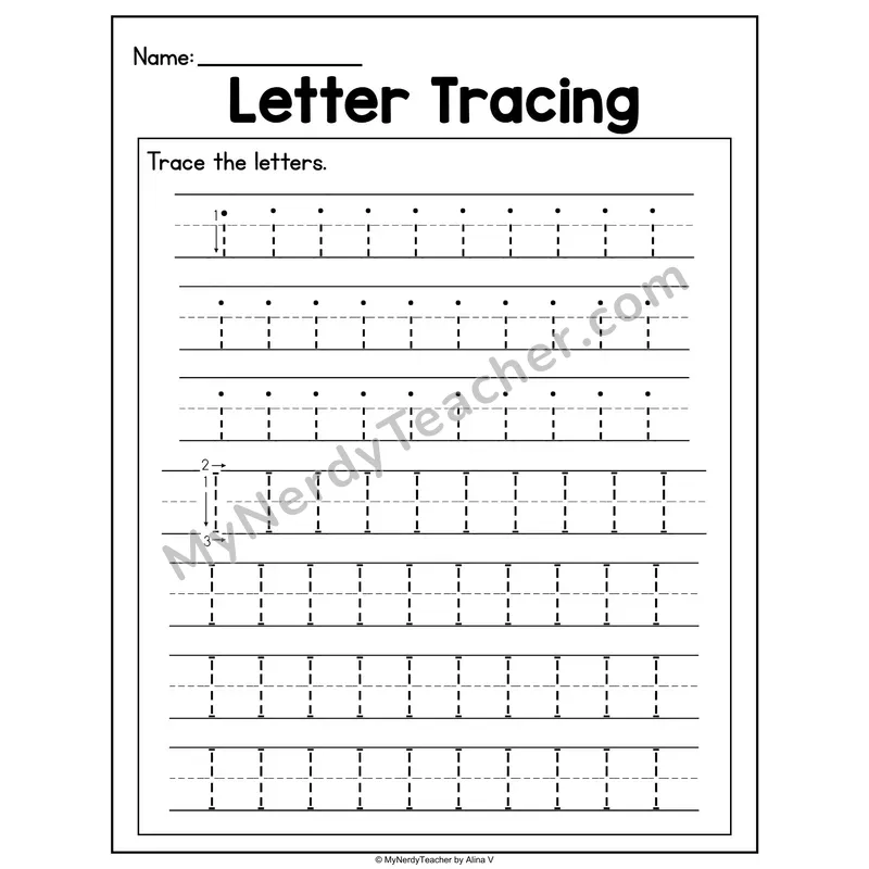 Letter Ii Tracing Worksheet — Uppercase and Lowercase Letter Formation