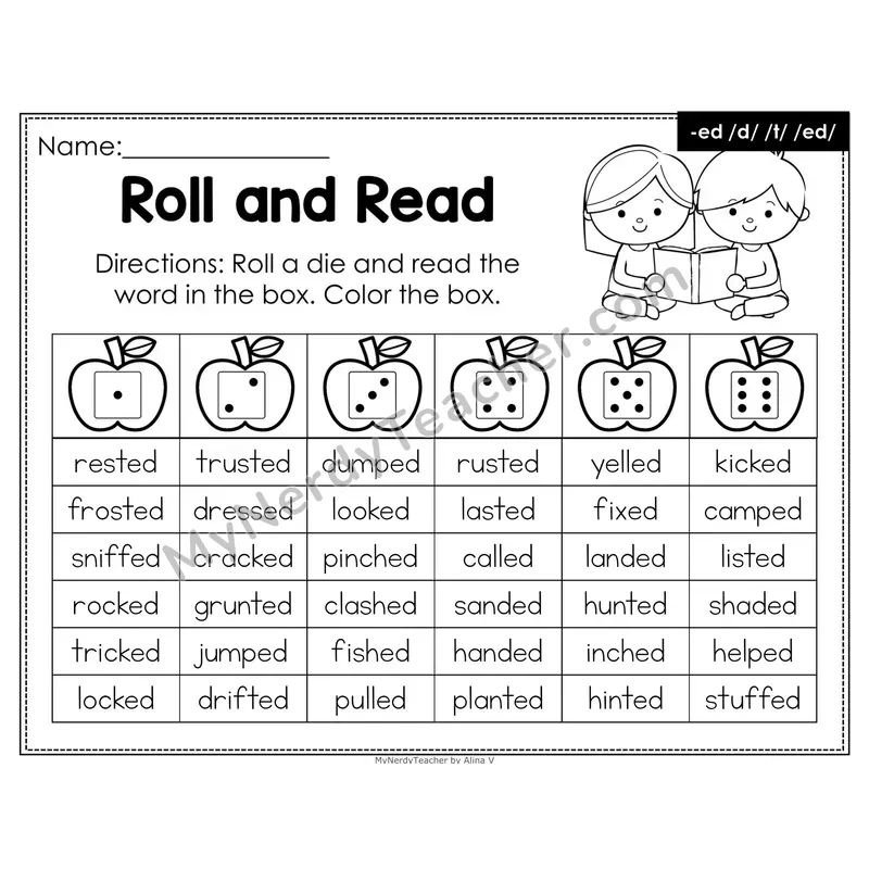 Roll and Read Phonics Words — Inflectional -ing