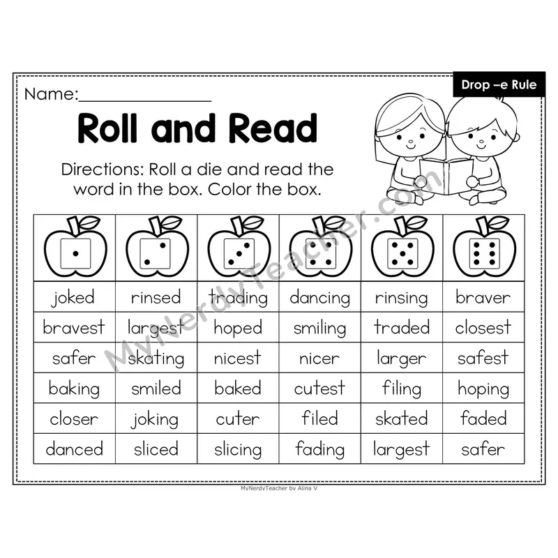 Roll and Read Phonics Words — Doubling Rule with -er and -est