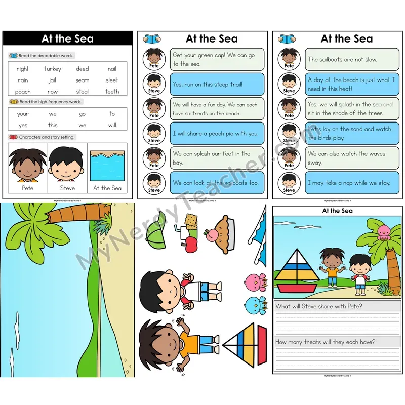 Vowel Teams Decodable Reader — At the Sea