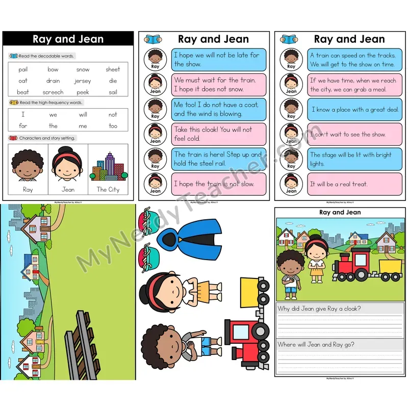 Vowel Teams Decodable Reader — Ray and Jean