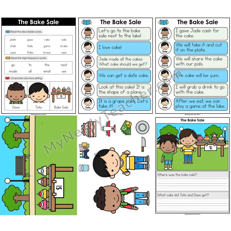 CVCe Long A (a_e) Decodable Reader — The Bake Sale