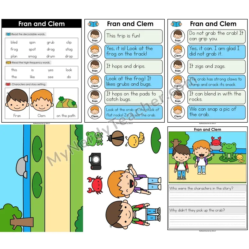 Consonant Blends Decodable Reader — Fran and Clem