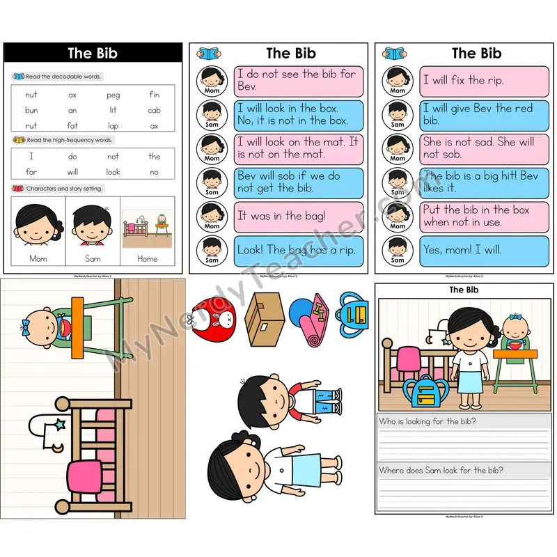 Short Vowel CVC Decodable Reader — The Bib