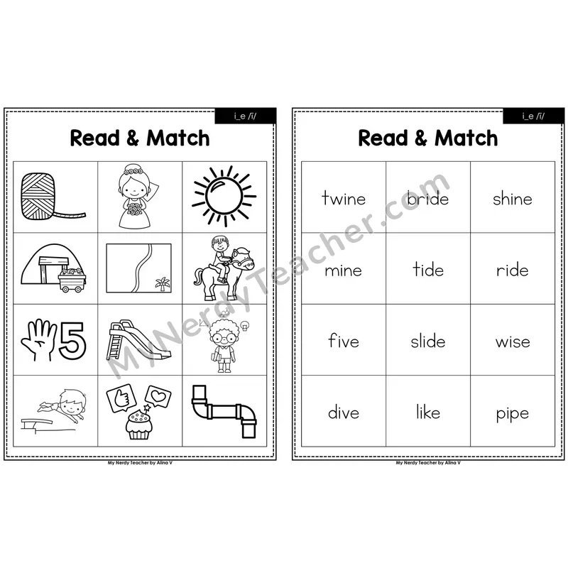 i_e (long i VCe) Read and Match (Black & White)