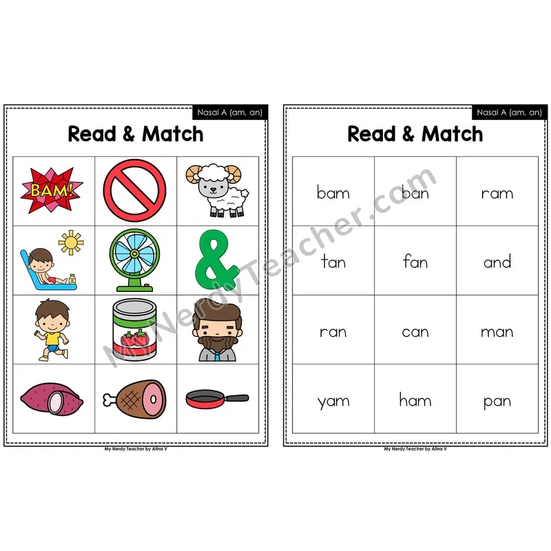 Nasalized A (am, an) Read and Match