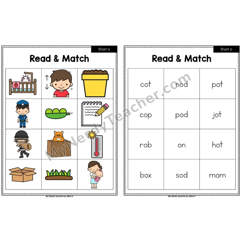 Short o Read and Match