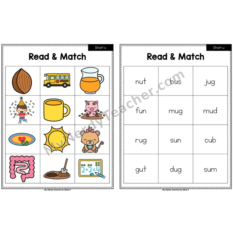 Short u Read and Match
