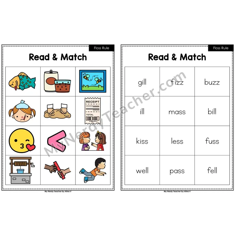 Floss Rule (ff ll ss zz) Read and Match
