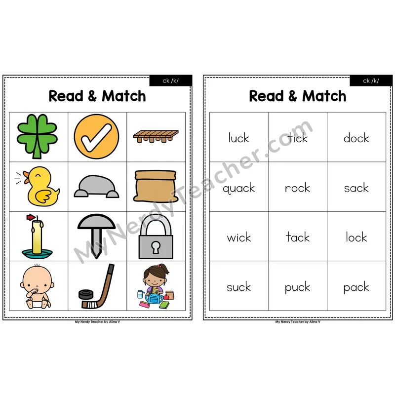 ck /k/ Read and Match