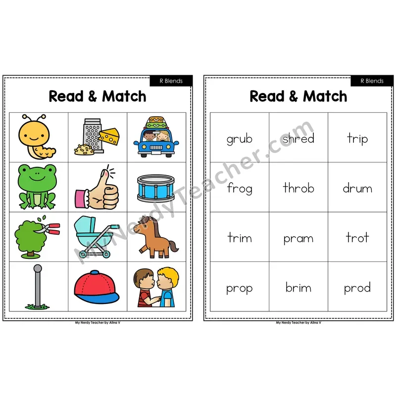R Blends Read and Match