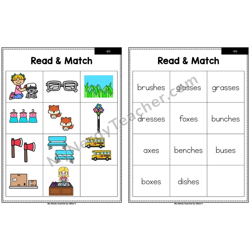 Suffix -es Read and Match