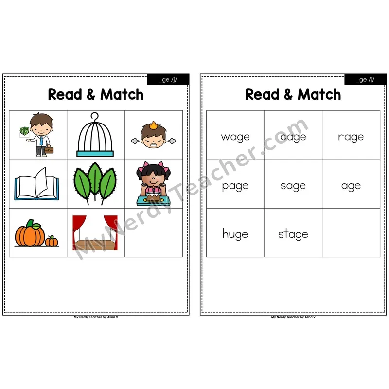 Soft G (_ge) Read and Match