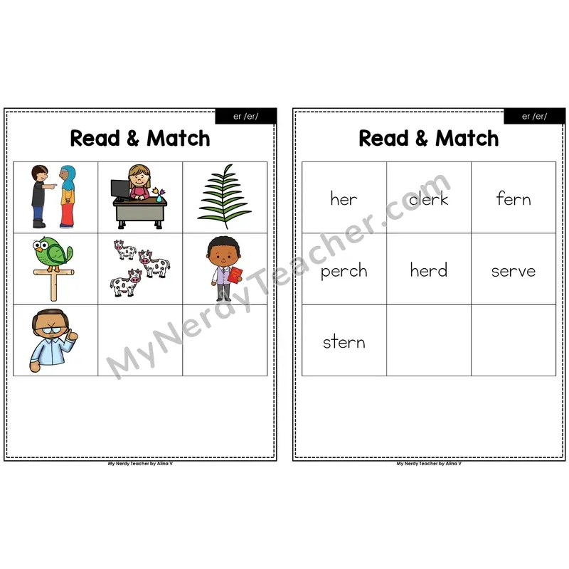 er (r-controlled) Read and Match
