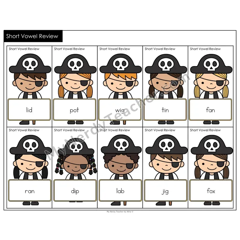 Short Vowels Review Treasure Hunt