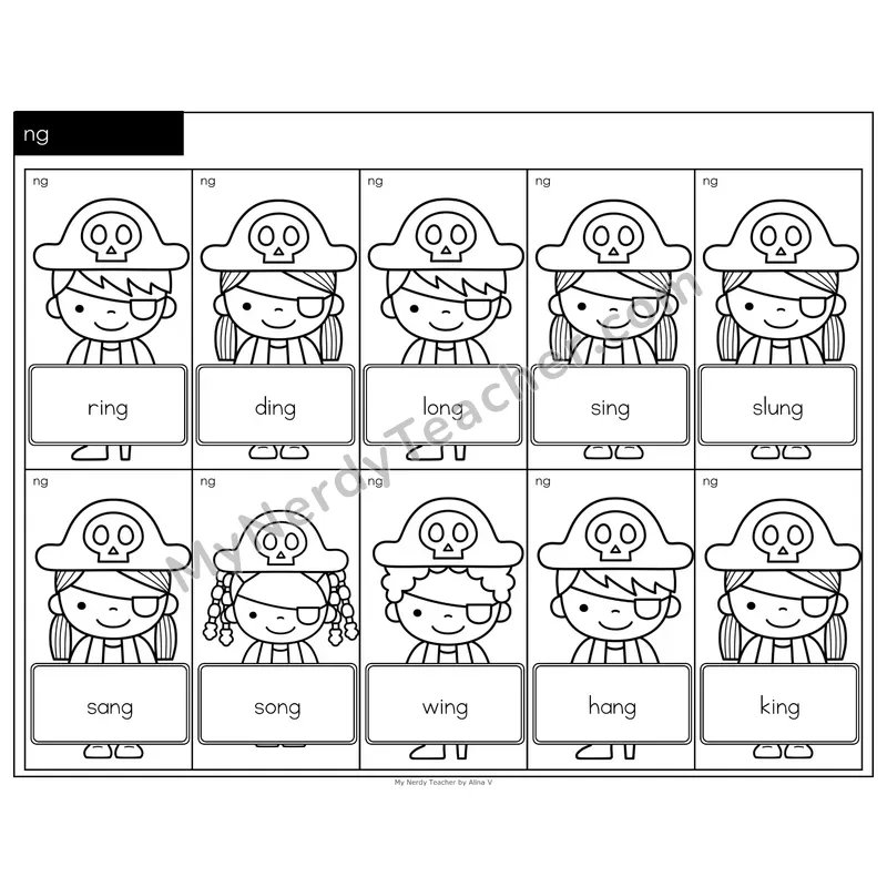 ng digraph Treasure Hunt (Black & White)